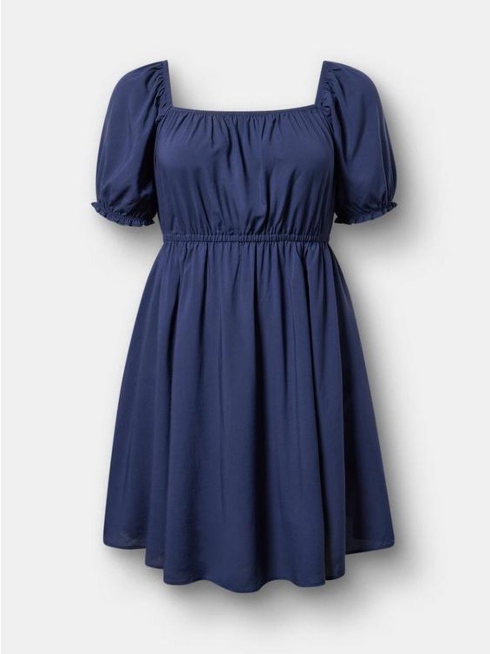 torrid Navy Midi Dress with Puff Sleeves